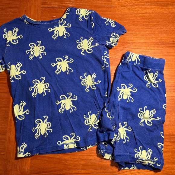 Gap Kids Octopus Short Sleeve & Shorts Pajama Set Blue Green 12 - Picture 1 of 2